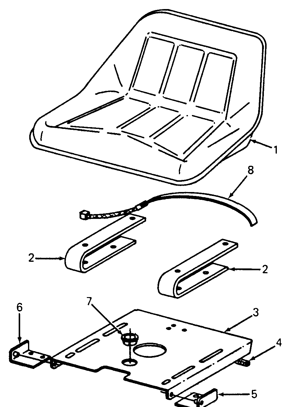 Seat And Support Diagram and Parts List for 1610 0350042U-135393100-135393399-136393100 Cub Cadet Lawn Tractor